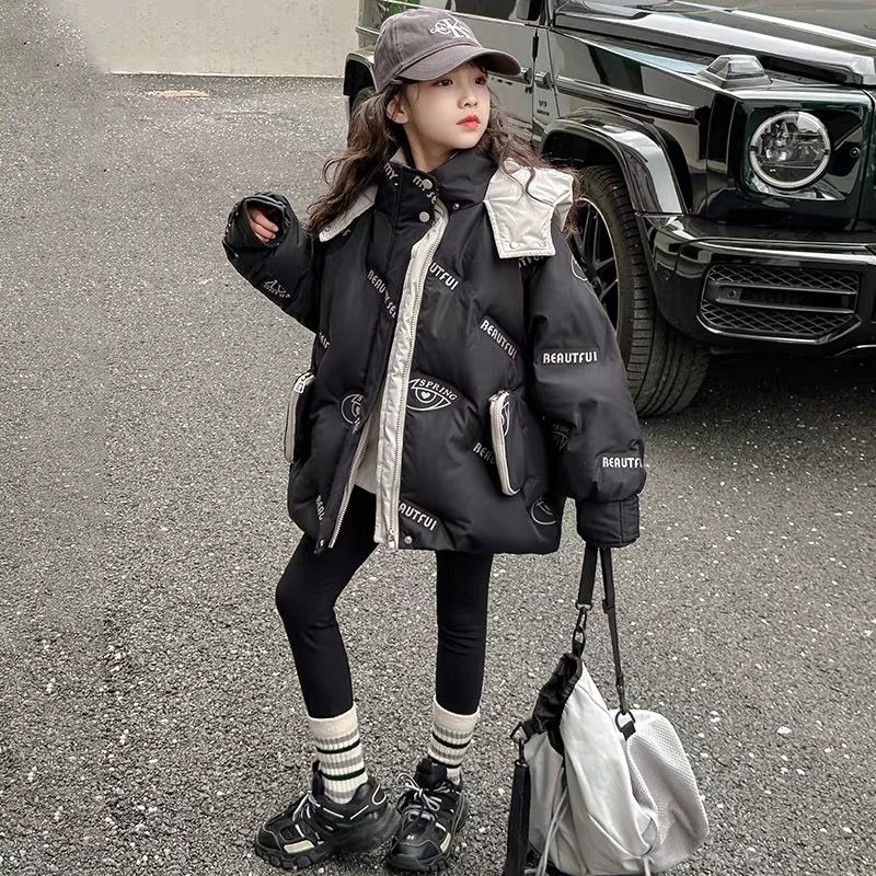 正品亲子女童羽绒服冬季2025新款洋气儿童加厚冬装白鸭绒女孩中长
