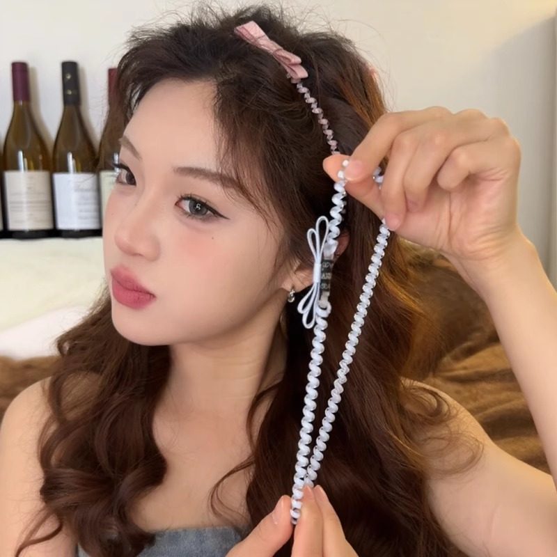 一款四戴!夏季蝴蝶结电话线发绳发箍氛围感甜美手链可做choker