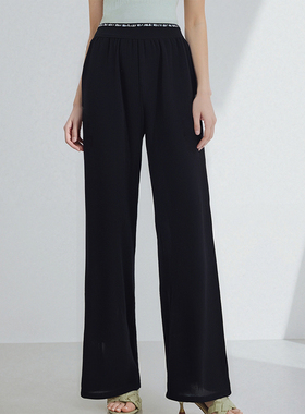 百丝BCVOGA通勤简约直筒长裤2024夏季爆款轻薄透气宽松休闲裤女