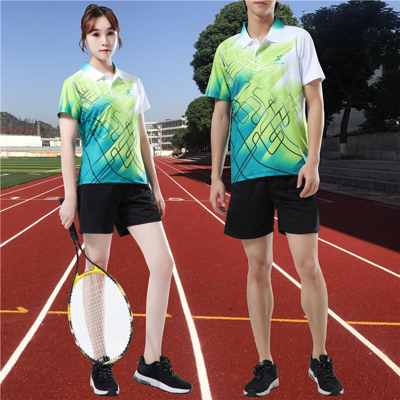 羽毛球服套装男女短袖T恤比赛训练排球衣定制印字乒乓球衣运动服