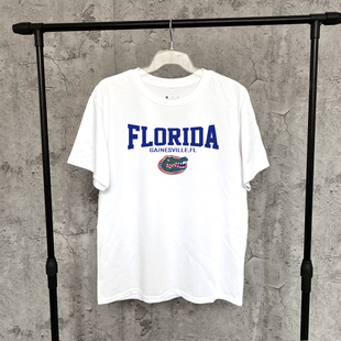 NCAA佛罗里达大学鳄鱼宽松短袖t恤篮球运动2025新款打底衫上衣男