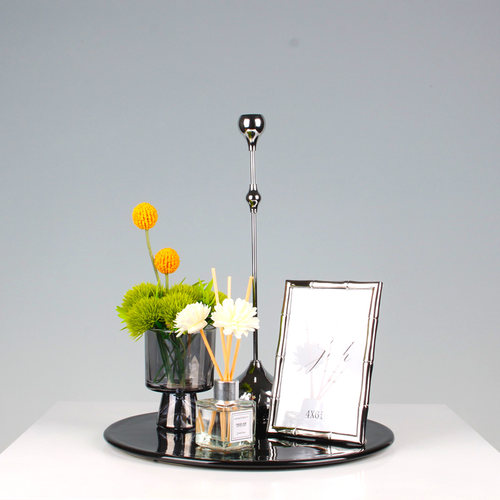 陶瓷托盘摆件样板房卫浴装饰品套装床头柜轻奢风软装套装饰品摆设