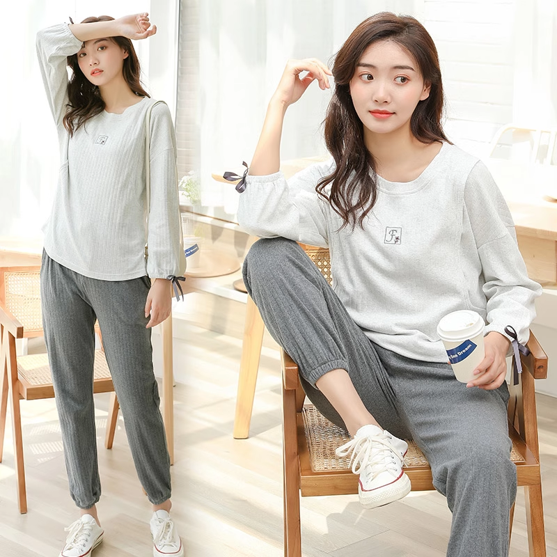 月子服纯棉春秋孕妇哺乳睡衣大码