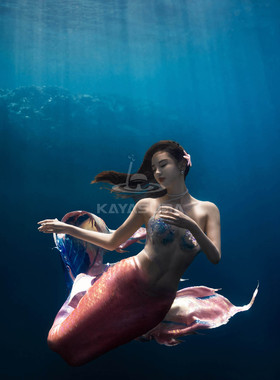 KAYASUBA鎏金系列镭射金烫金美人鱼鱼尾潜水海洋馆拍摄泳衣套装