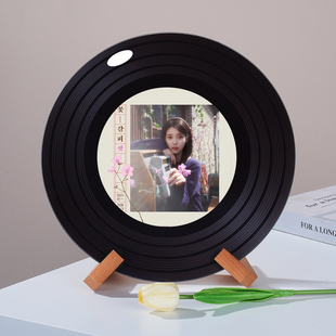 李知恩IU高档黑胶唱片摆件杂志架电视格子咖啡馆摆件创意生日礼物