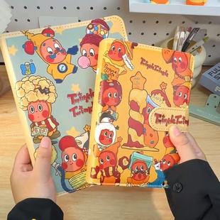 星星人本子笔记本册日记本手账A5磁扣活页本加厚皮质学生记事本子