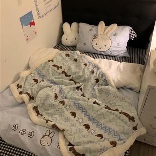 2025新款牛奶绒毛毯加厚羊羔绒A类多功能小毯子沙发午睡盖毯ins风