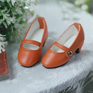 娃鞋BJD4分小皮鞋单鞋方头高跟鞋公主鞋熊妹兔豆豆四分娃娃鞋子