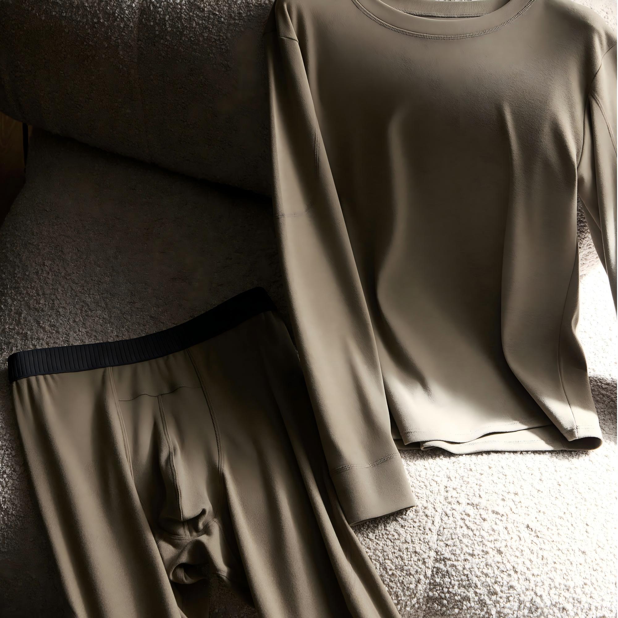 CEROTICH男士温养保暖套装秋冬免穿内裤磨毛绒感舒适打底秋衣秋裤