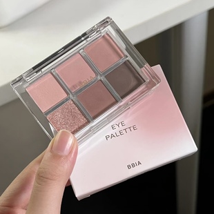 韩国BBIA!六色眼影小猴子推荐哑光珠光04温柔烟粉06哑光粉紫