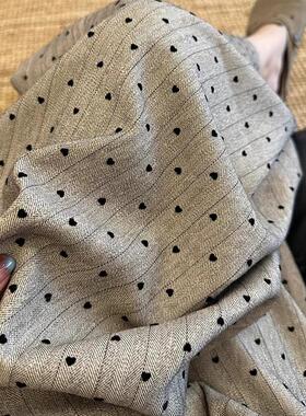 卡其色波点裤子女春季2025新款慵懒松弛感条纹西装裤拖地阔腿长裤