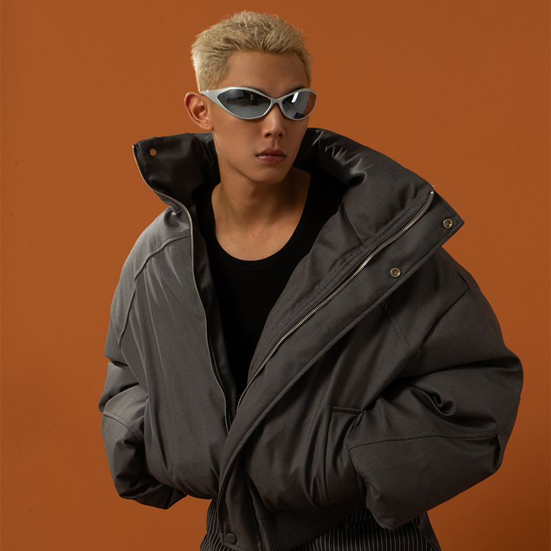 CLP龟背廓形厚款宽松棉服