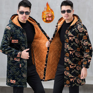 中长款 工作服防污罩衫 围裙保暖棉服 加绒加厚成人罩衣男大码 秋冬季