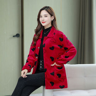 时尚 加绒加厚妈妈装 外套厨房围裙 法兰绒罩衣长袖 四川省省服冬季