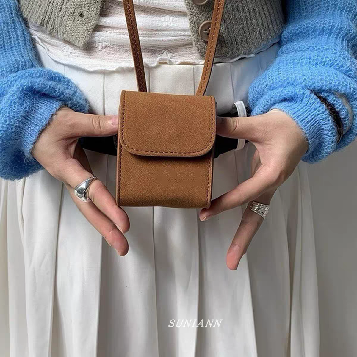 韩国爆款皮质一体式腰带小腰包腰带简约高级感腰链2025春夏新款