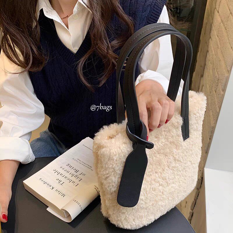 秋冬新款羊羔毛手提手拎包袋百搭