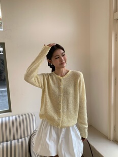 欧洲站2026年春季缤典正品时尚圆领亮片针织开衫女百搭毛衣上衣潮