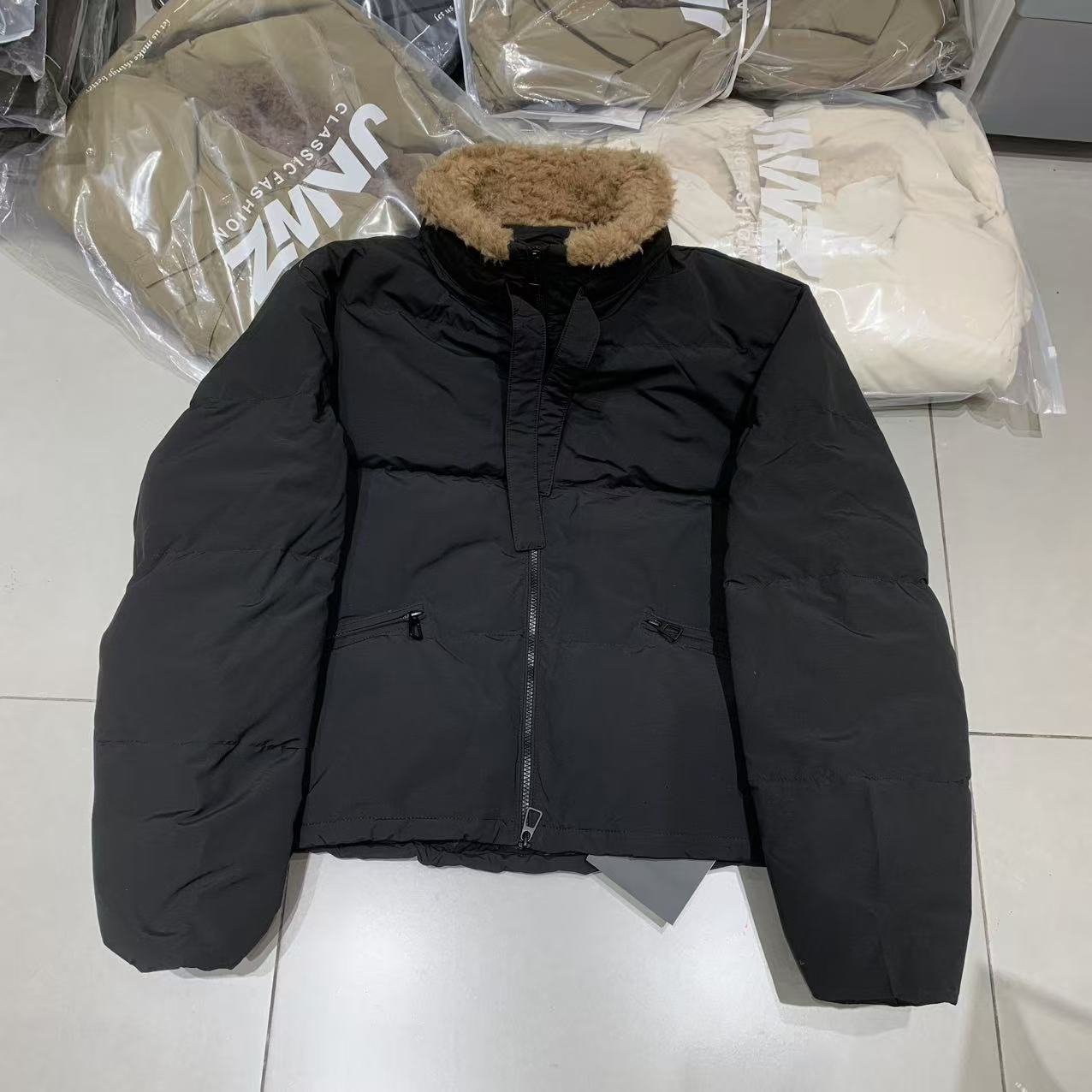 立领短款羽绒服加厚鹅绒面包服