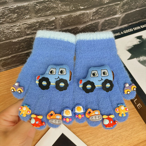 千慕莱男童锦纶五指保暖手套冬季