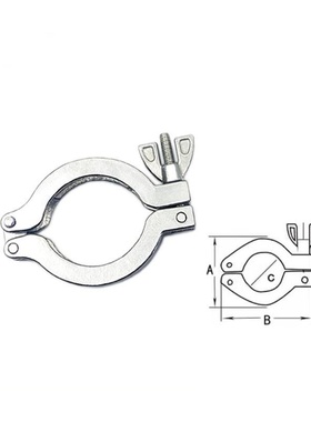 表座接口KF40不锈钢抱箍放气口DIN28403卡压管件卡套挡板阀KF抱箍