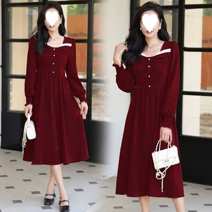 女潮流常规韩范气质百搭木耳花边拼接连衣裙两款 2023年春季