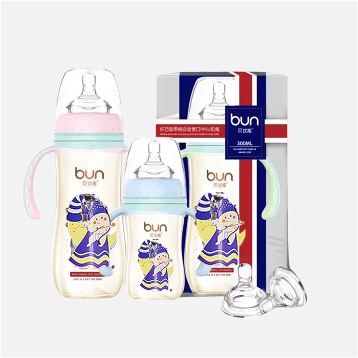 BUN贝优能PPSU奶瓶新款礼盒装德国进口材质防胀气防摔240ml正品