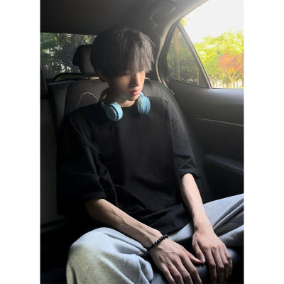cleanfit短袖黑色男款潮牌内搭400g重磅纯棉t恤三本针小领口半袖