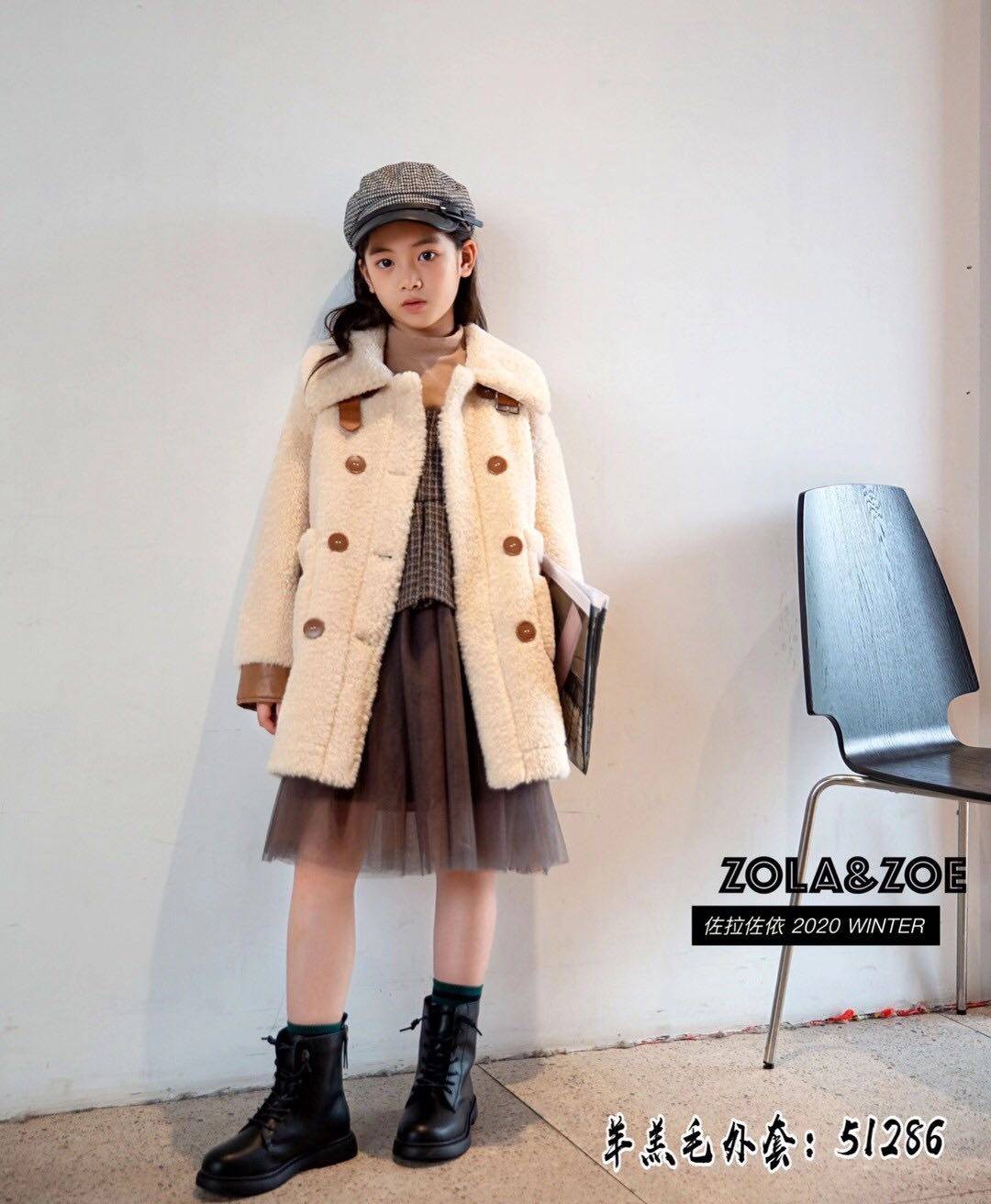 2021佐拉冬季女童羊羔大衣