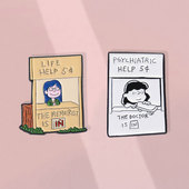 花生漫画露西提供精神科帮助心理胸针卡通周边金属徽章衣服配饰