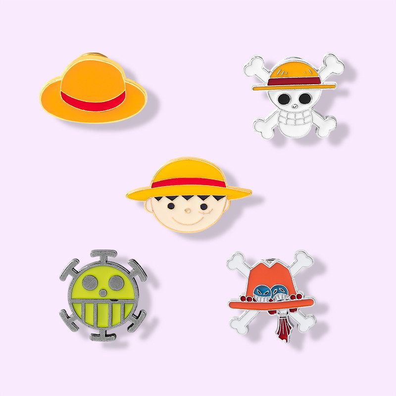海贼王航路飞海帽胸针动漫周边金属徽章衣服包包装饰别针配饰勋章