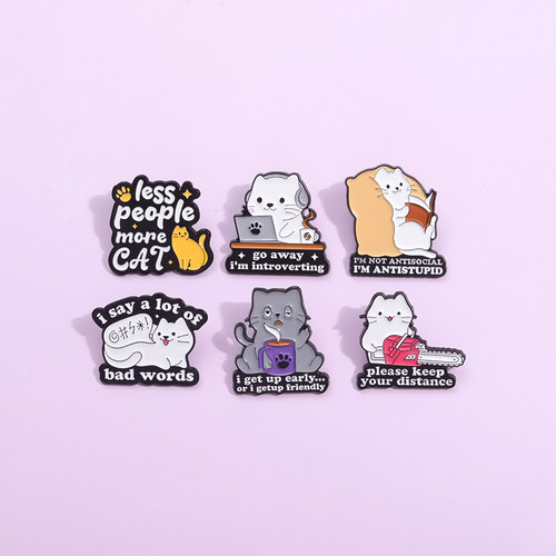 猫咪胸针学生卡通金属徽章