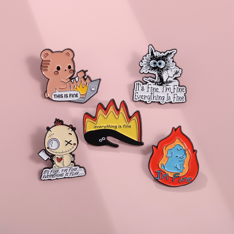 everythingisfine英文字母胸针