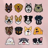 卡通动物趣味可爱哈士奇金毛萨摩耶宠物狗狗胸针金属徽章衣服配饰