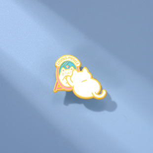 爱我自己猫咪胸针书包装饰卡通可爱日系金属徽章包包别针配饰勋章