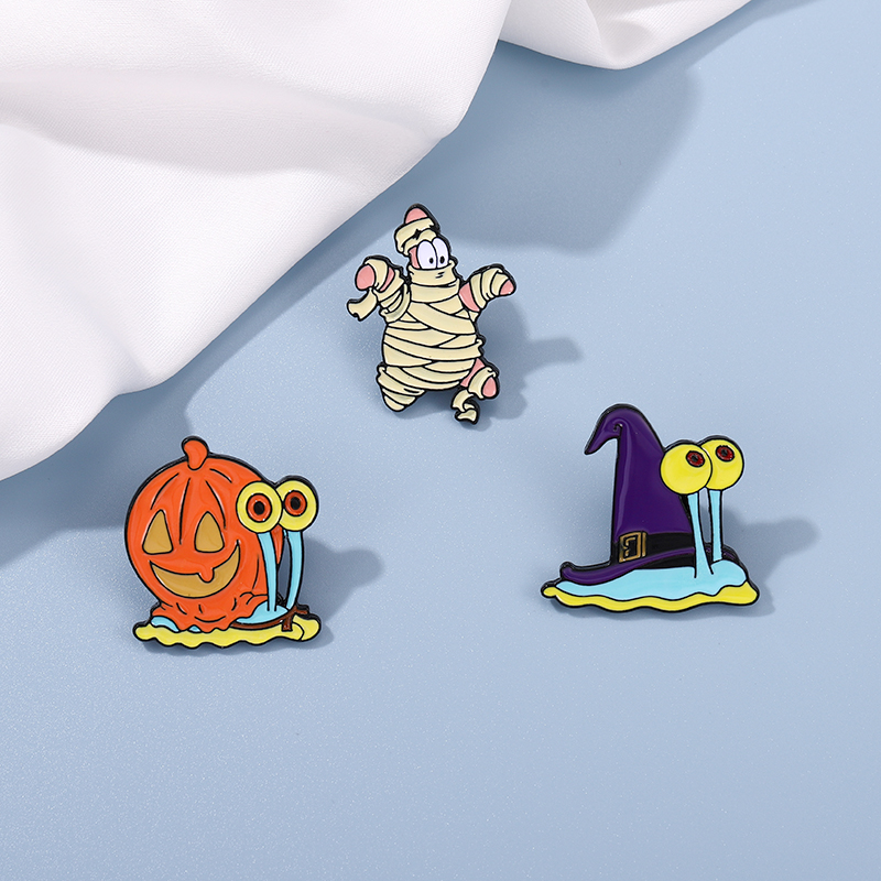 木乃伊派大星南瓜小蜗万圣节胸针