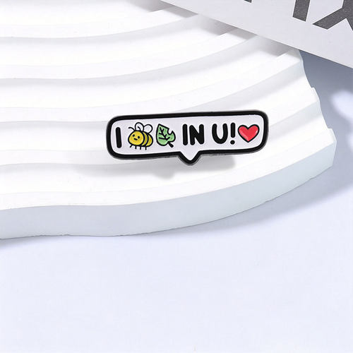 谐音梗告白胸针 I Bee Leaf In U 趣味珐琅别针 搞怪可爱书包配饰