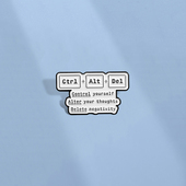 控制你自己改变你 想法删除消极胸针电脑键盘按键幽默徽章配饰品