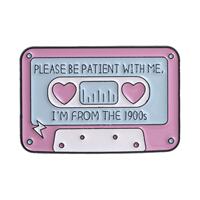 Nostalgic brooches, floppy disks, video tapes, magnetic tapes, fun text pins, retro collection badges from the 1990s thumbnail 2