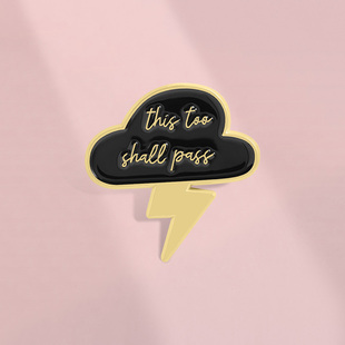 一切都会过去的创意短语闪电卡通胸针金属徽章ins潮衣服背包配饰