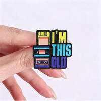Nostalgic brooches, floppy disks, video tapes, magnetic tapes, fun text pins, retro collection badges from the 1990s thumbnail 6