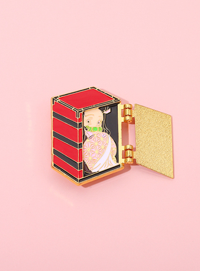 灶门祢豆子鬼灭周边之刃胸针翻盖金属徽章别针配饰品包包挂件勋章