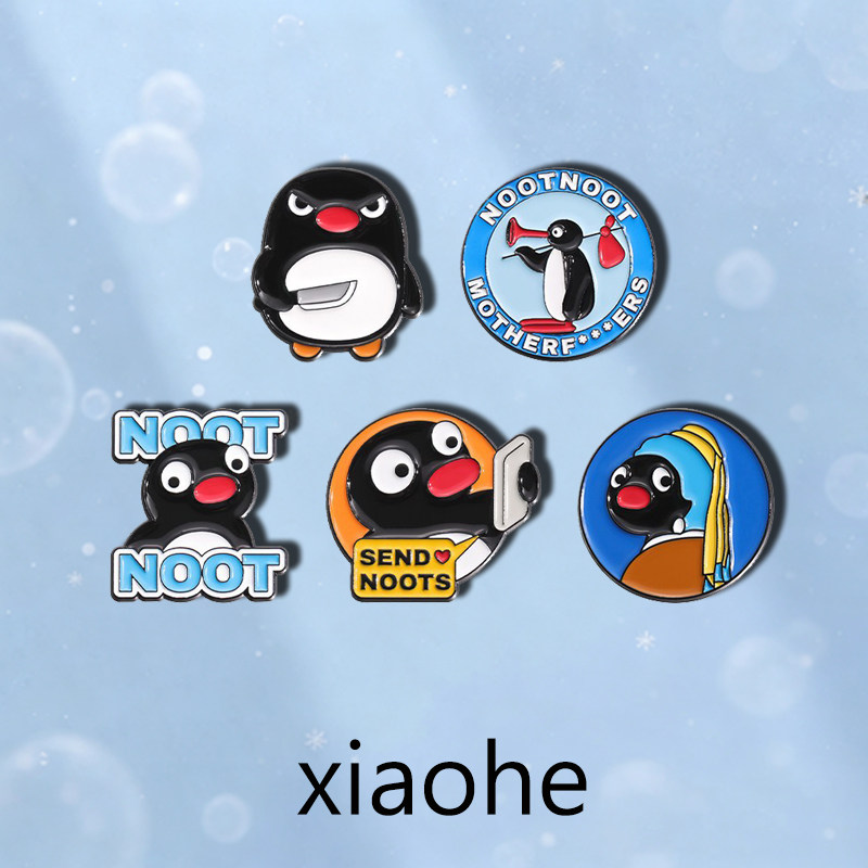 企鹅家族周边胸章可爱企鹅胸针图片