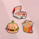 卡通可爱盒子猫咪汉堡薯条小猫胸针金属徽章创意衣服趣味百搭配饰