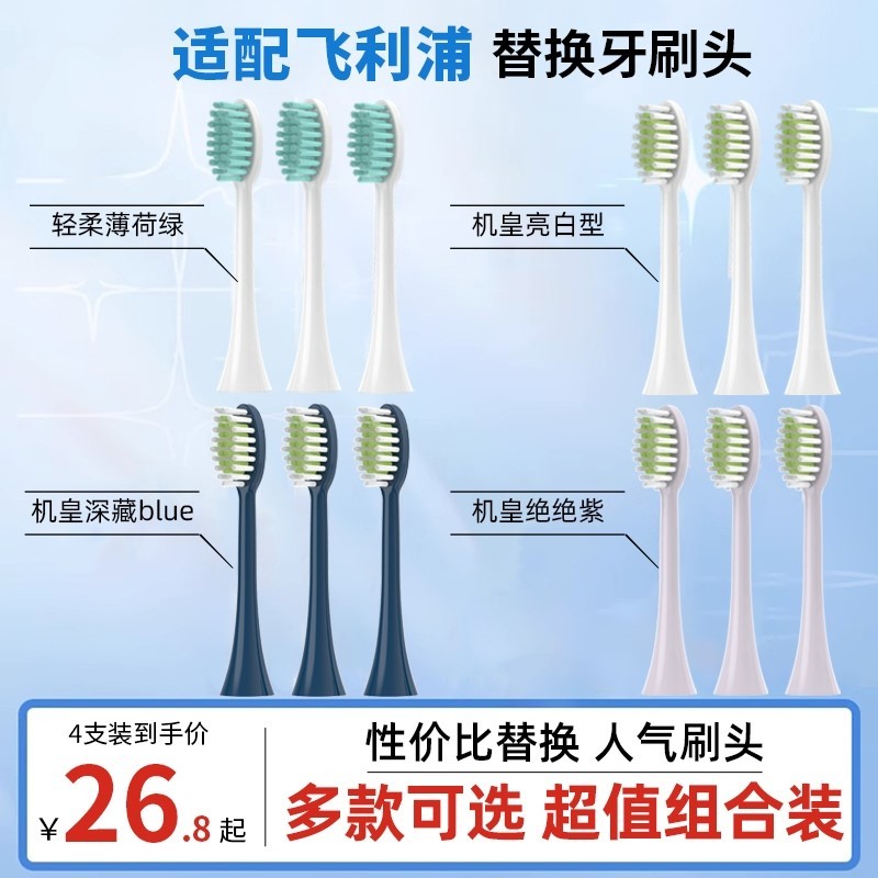 适配飞利浦电动牙刷头HX2471/247c/M/L/HX2461/246p/L替换