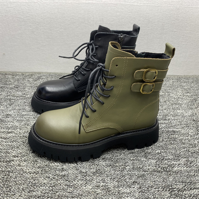 头层牛皮马丁靴女真皮春秋短靴