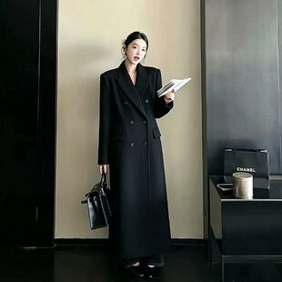 冬季新款大码女装长款西装风衣棉衣外套胖mm200斤显瘦加棉长大衣