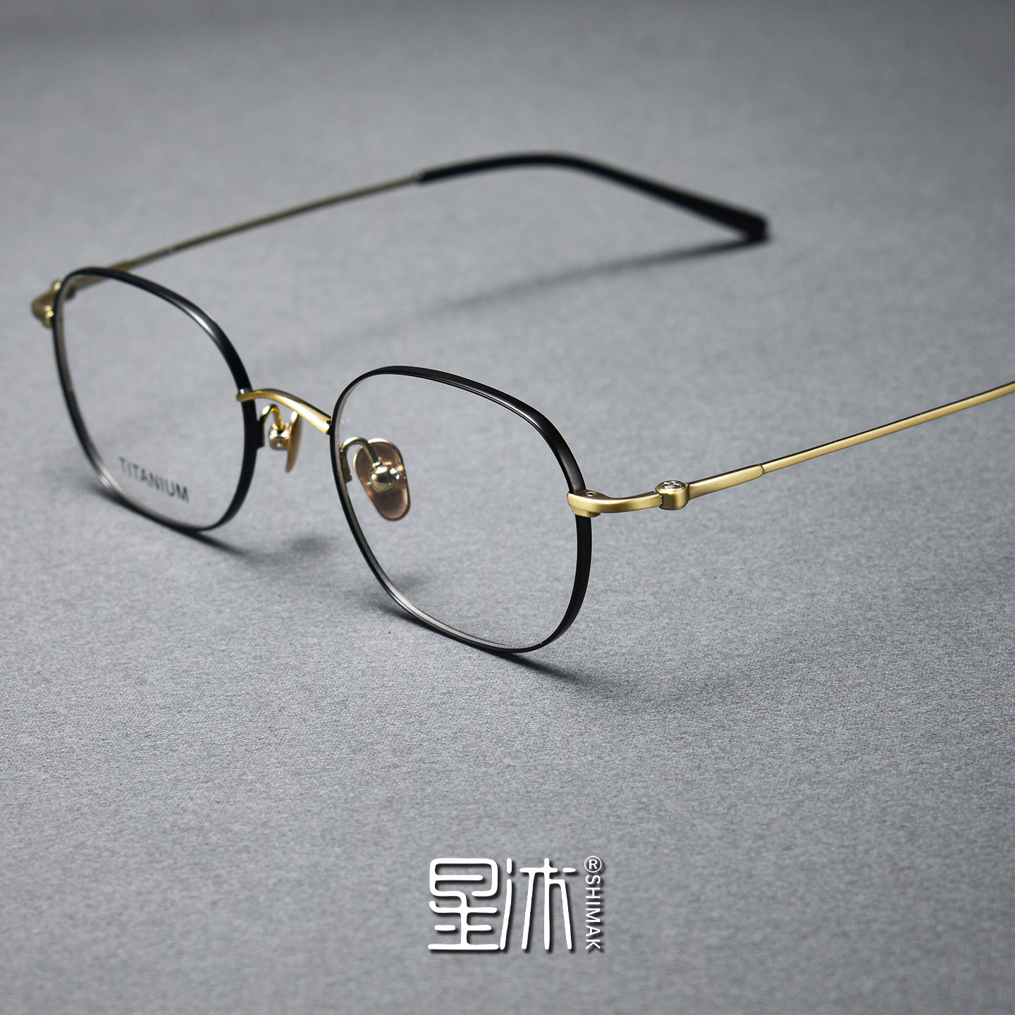 星沐复古超轻纯钛椭圆眼镜架男女