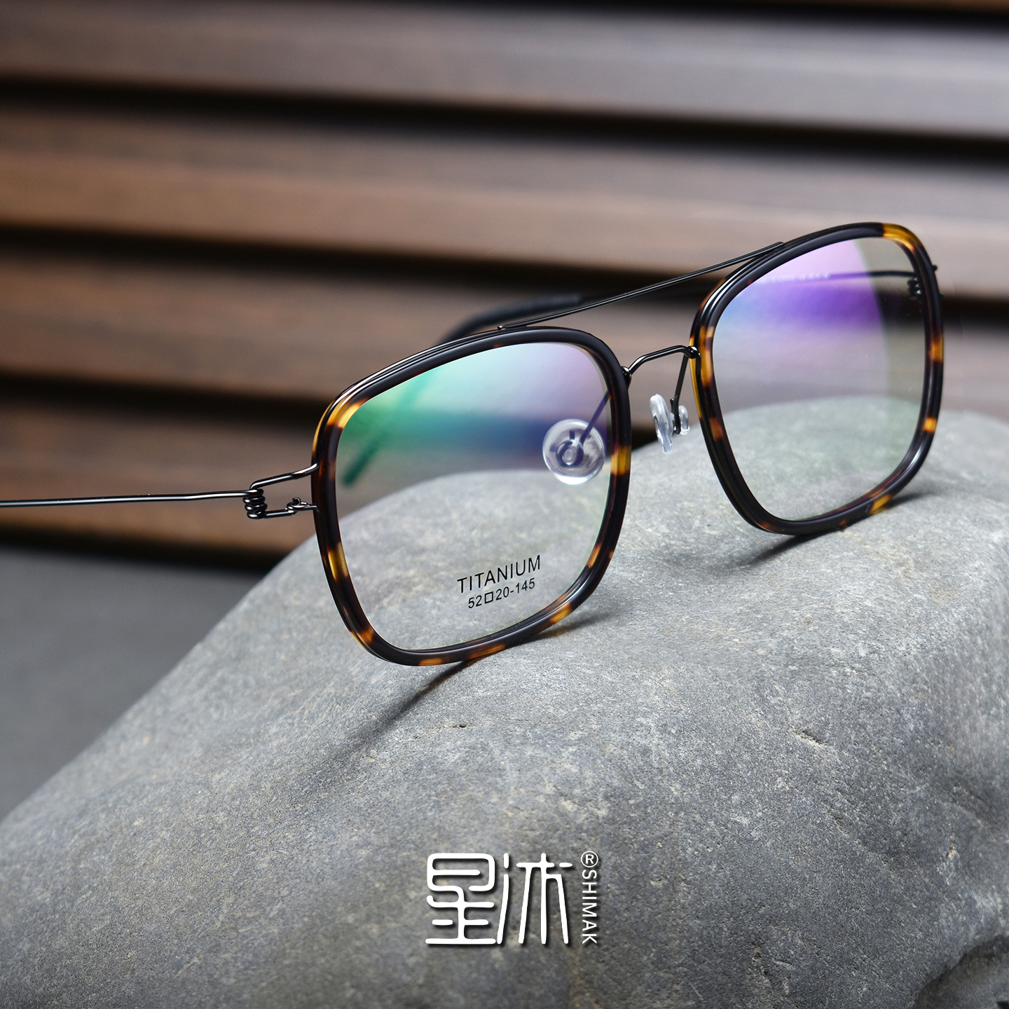 复古超轻纯钛眼镜框男女方形玳瑁纹板材无螺丝全框防蓝光近视镜架