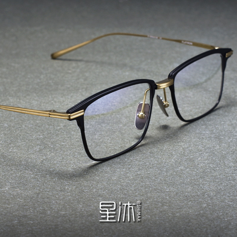 星沐男士商务T钛超轻黑金眼镜框