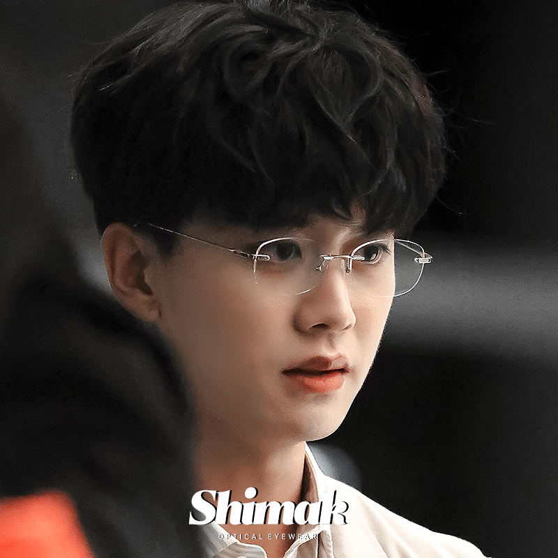 周生辰一生一世任嘉伦同款眼镜超轻商务方形无框近视眼镜框变色男